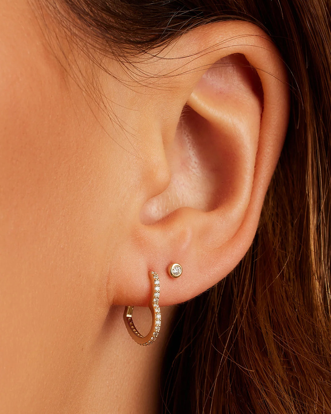 14K Classic Diamond Flat Back Studs