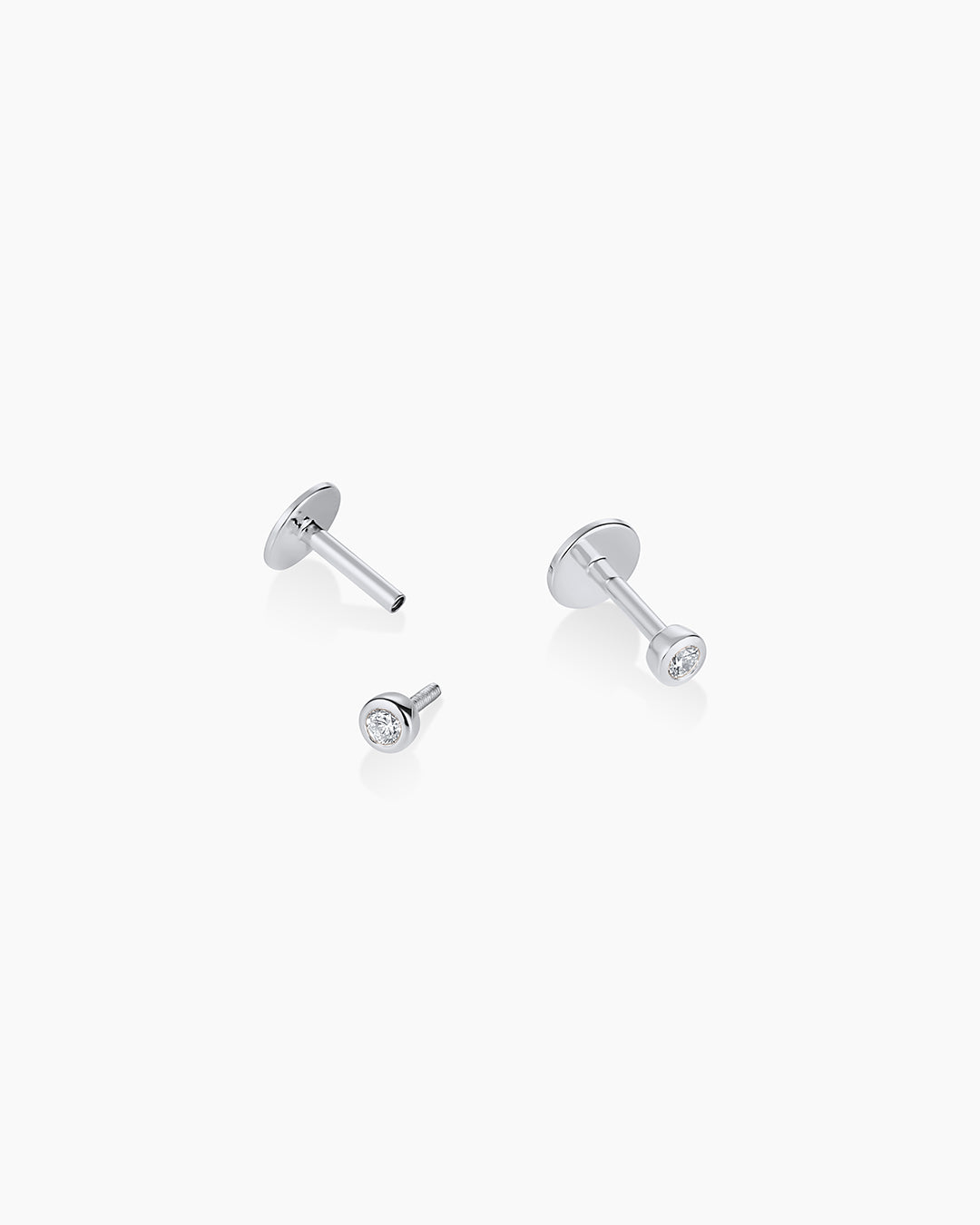 14K Classic Diamond Flat Back Studs
