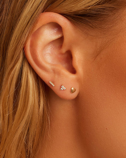 14K Diamond Pavé Bar Flat Back Studs