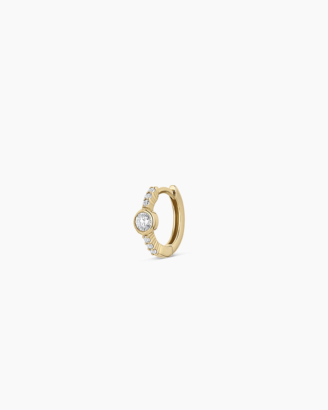 14K Lab Grown Diamond Circle Single Huggie