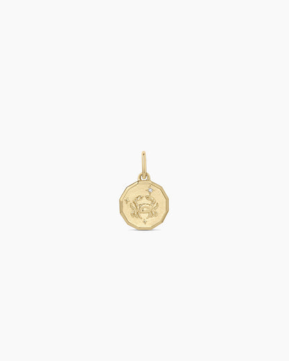 14K Diamond Zodiac Coin Charm