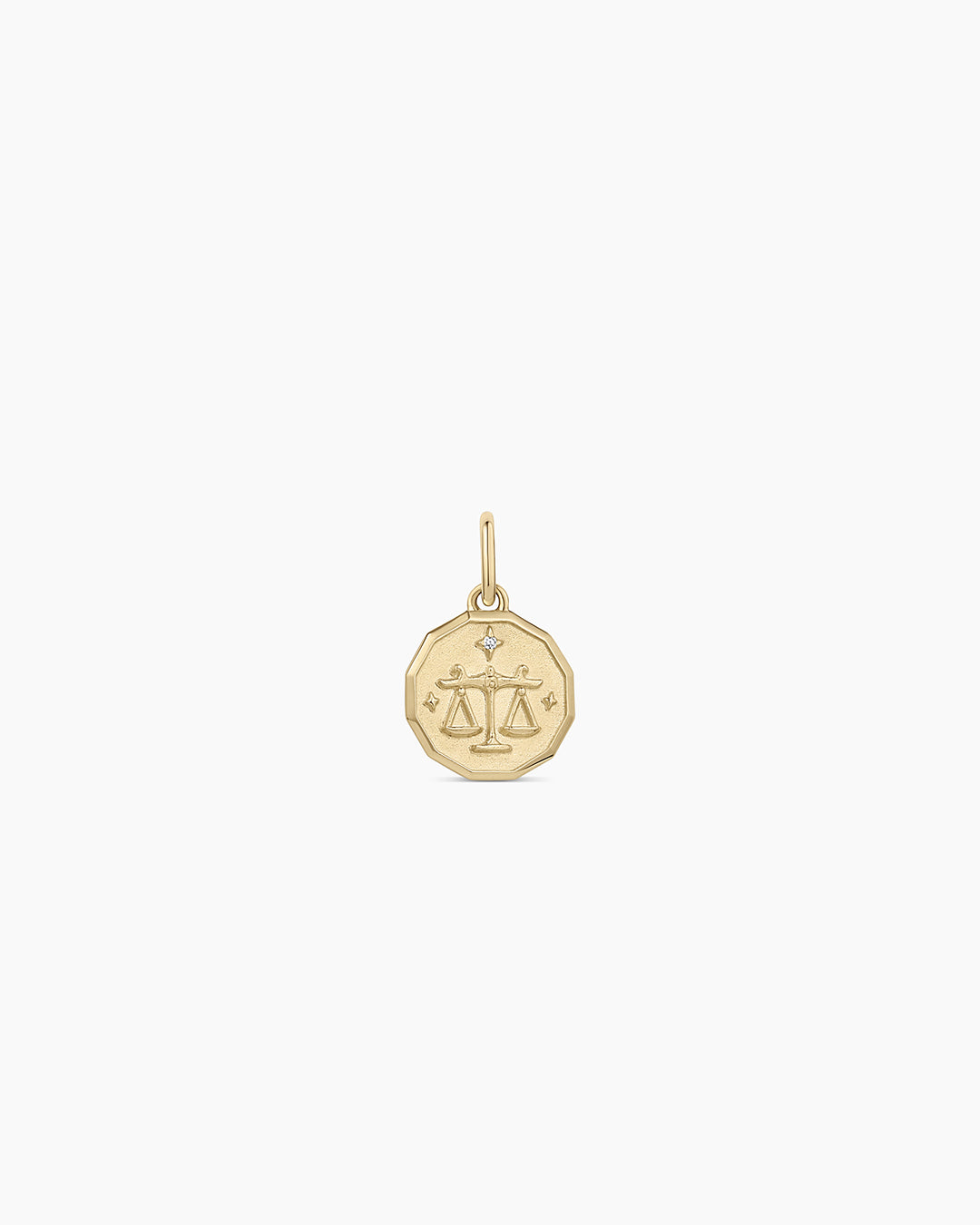 14K Diamond Zodiac Coin Charm