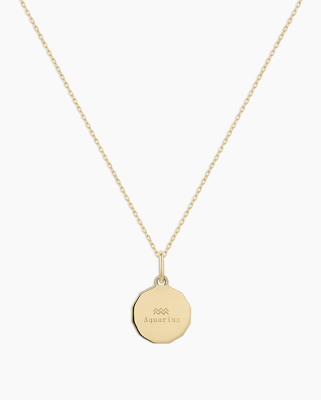 14K Diamond Zodiac Coin Charm Necklace