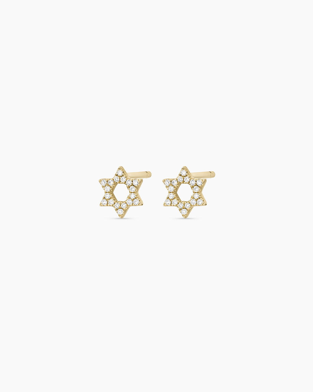 14K Diamond Star of David Studs