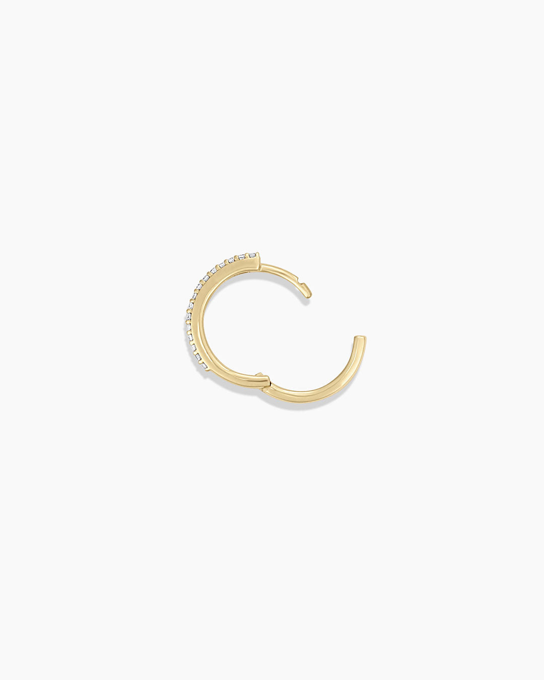 14K Diamond Double Down Single Huggie
