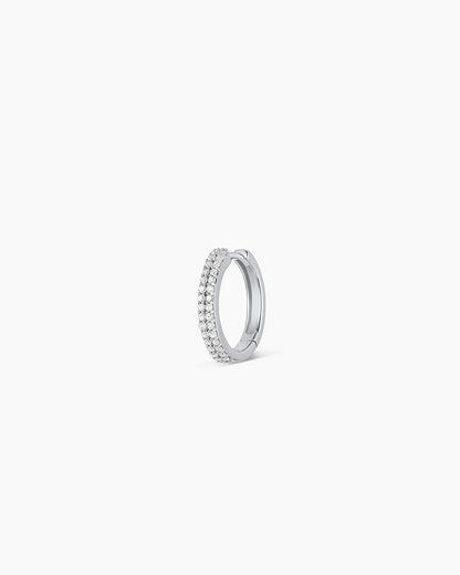 14K Diamond Double Down Single Huggie