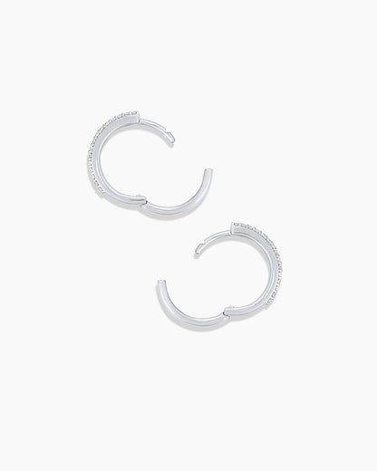14K Diamond Double Down Huggies