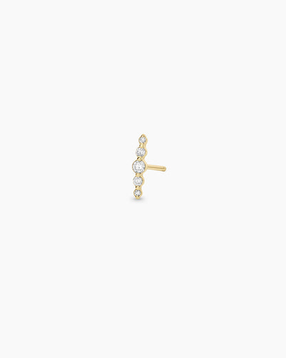 14K Elle Diamond Row Single Stud