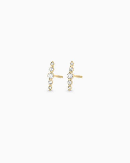 14K Elle Diamond Row Studs