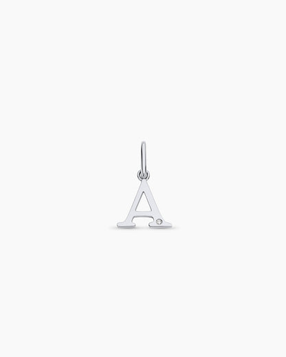 14K Diamond Vintage Alphabet Charm