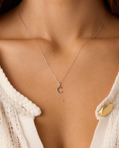 14K Diamond Vintage Alphabet Charm