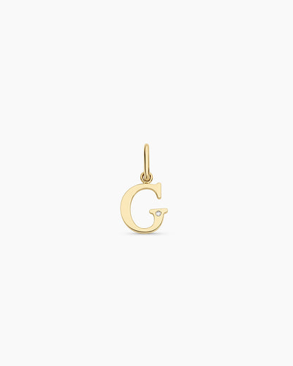 14K Diamond Vintage Alphabet Charm