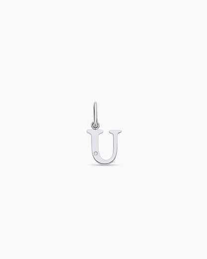 14K Diamond Vintage Alphabet Charm