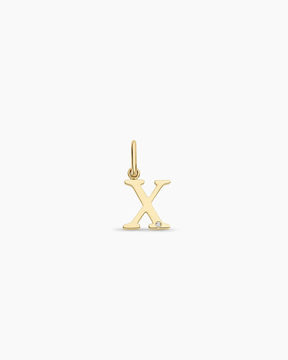 14K Diamond Vintage Alphabet Charm