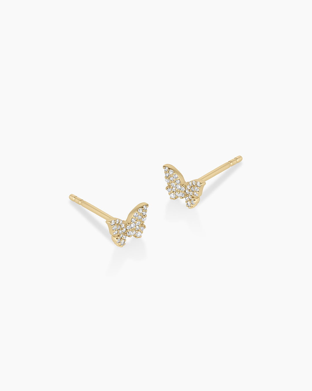 14K Diamond Butterfly Studs