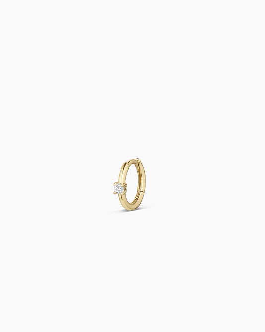 14K Diamond Solitaire Single Huggie