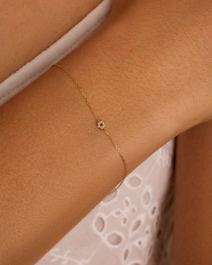 14K Diamond Star of David Bracelet