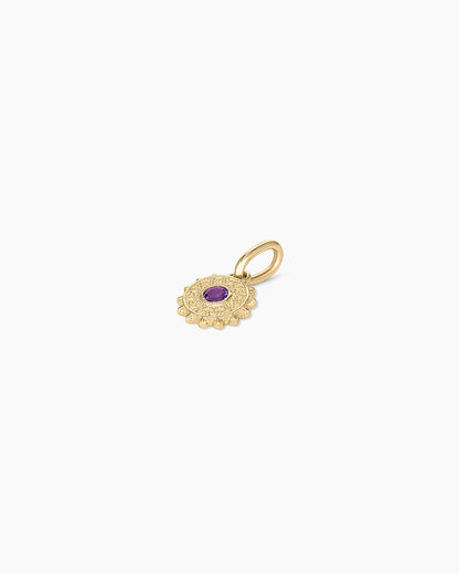 14K Gold Sun Birthstone Charm