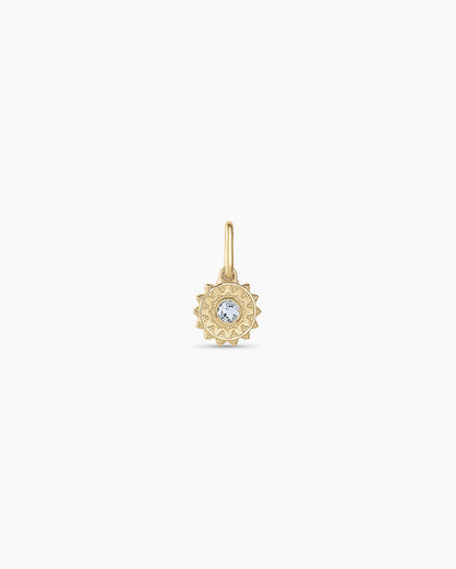 14K Gold Sun Birthstone Charm