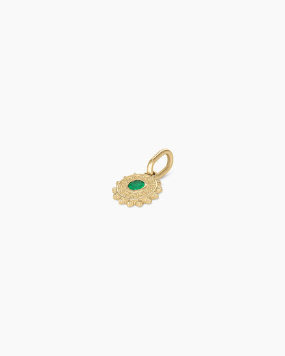 14K Gold Sun Birthstone Charm