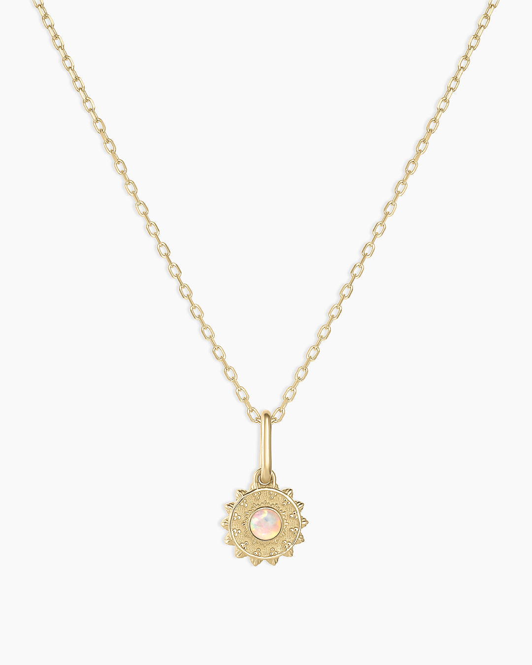 14K Gold Sun Birthstone Charm Necklace