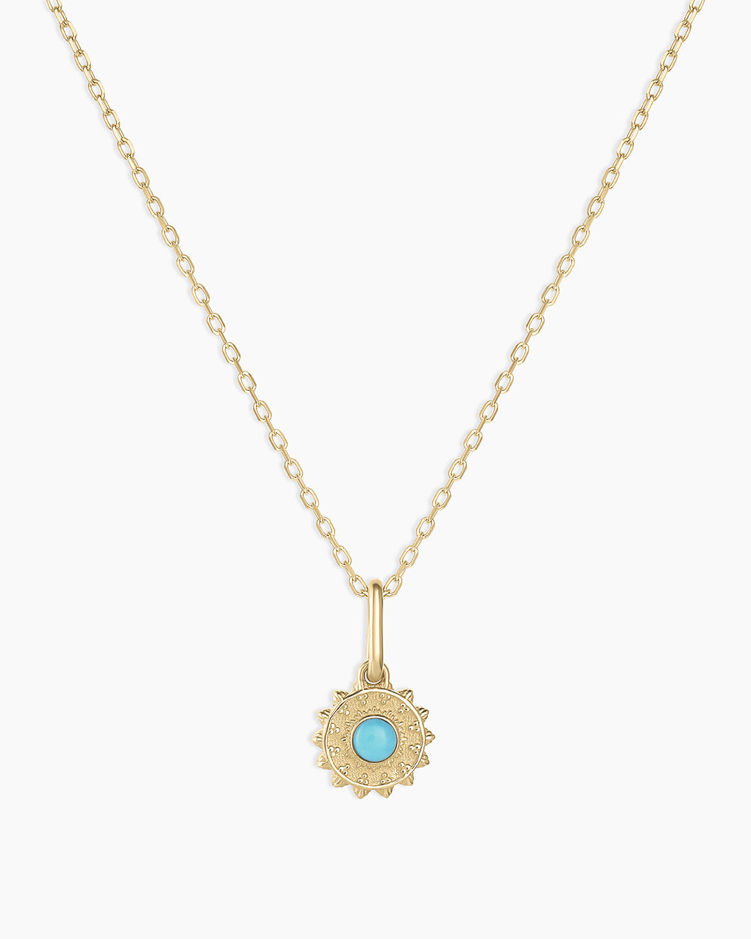 14K Gold Sun Birthstone Charm Necklace