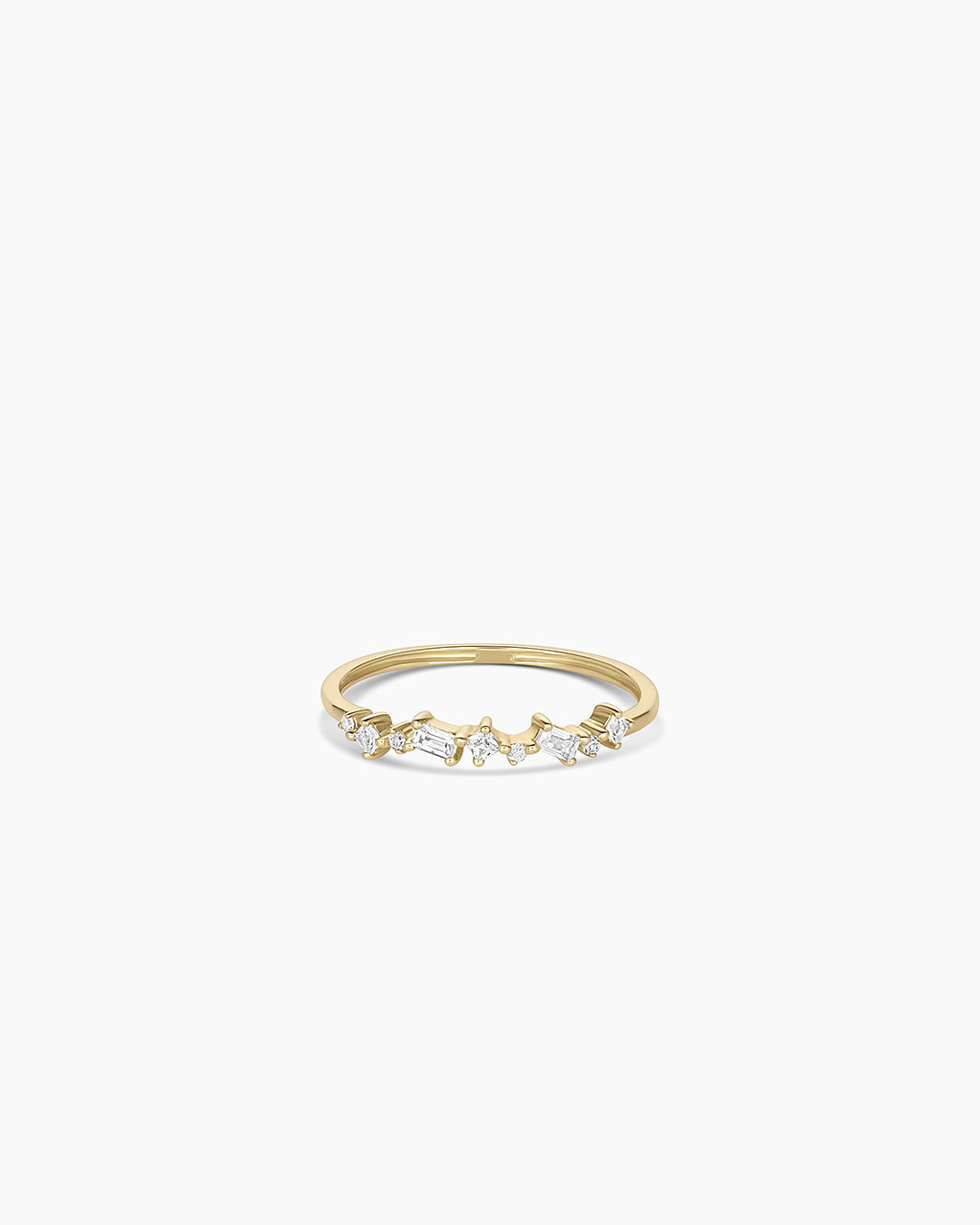 14K Diamond and White Sapphire Amara Cluster Ring