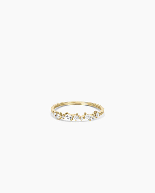 14K Diamond and White Sapphire Amara Cluster Ring