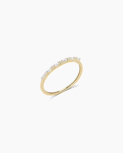 14K Diamond and White Sapphire Amara Row Ring