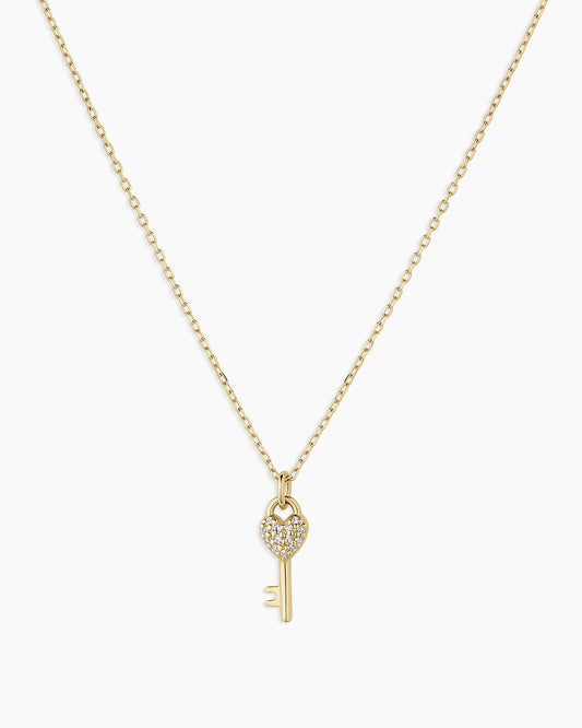 14K Diamond Bond Key Necklace