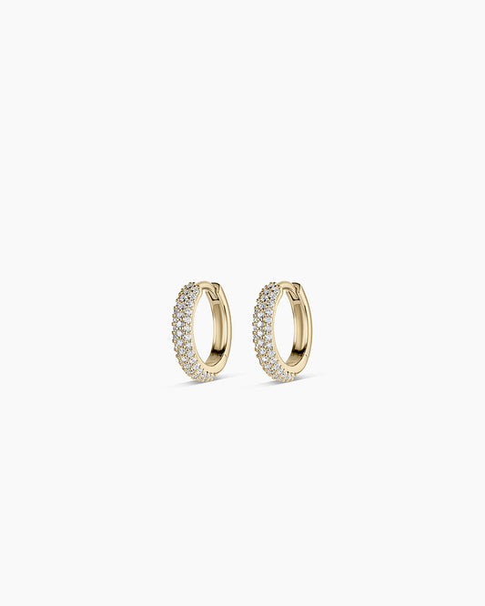 14K Diamond Paseo Huggies