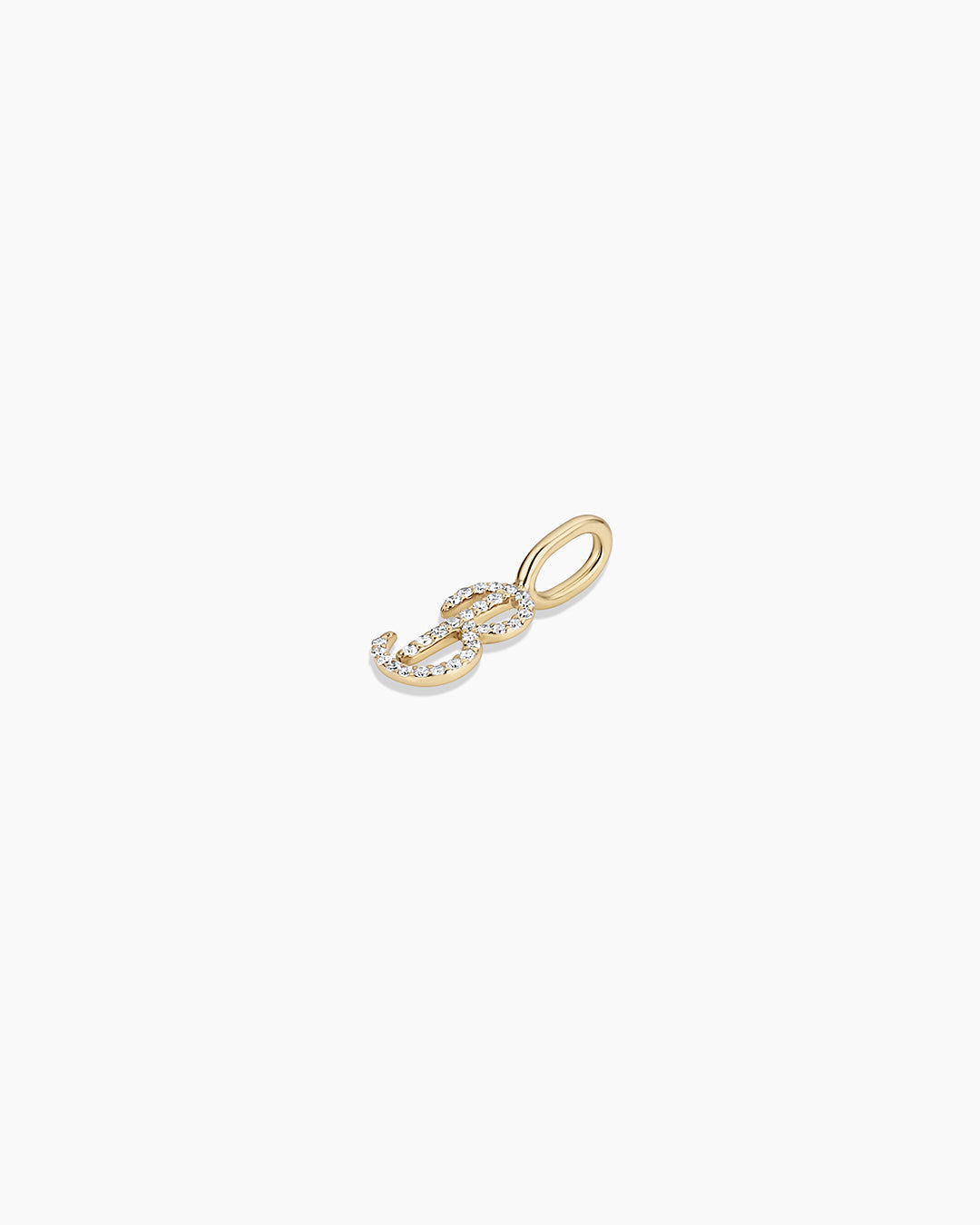 14K Diamond Script Alphabet Charm