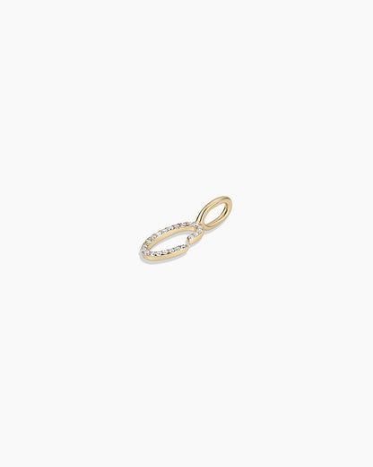 14K Diamond Script Alphabet Charm