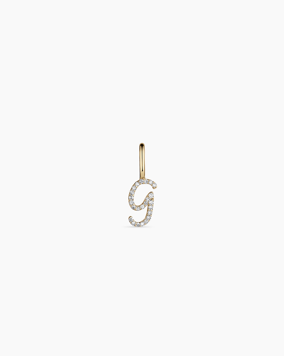 14K Diamond Script Alphabet Charm