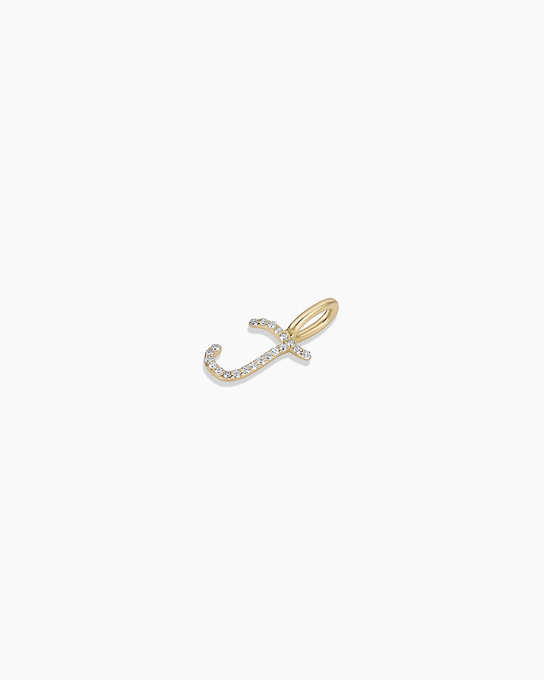 14K Diamond Script Alphabet Charm