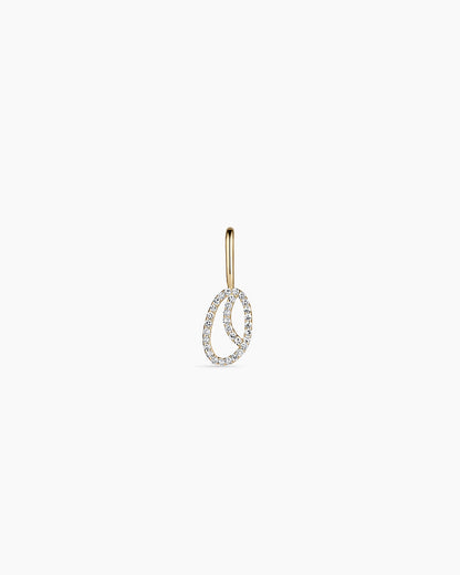 14K Diamond Script Alphabet Charm