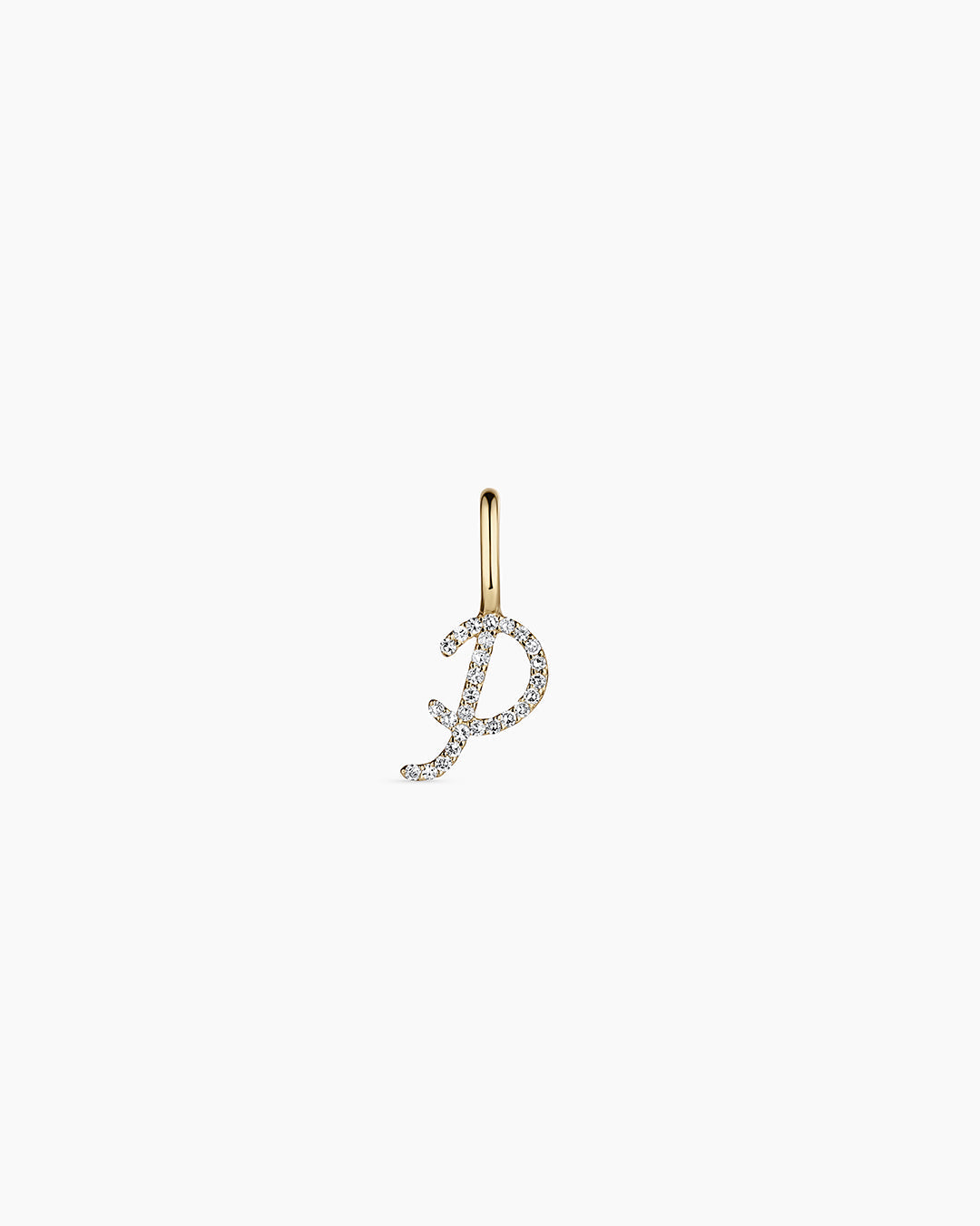 14K Diamond Script Alphabet Charm