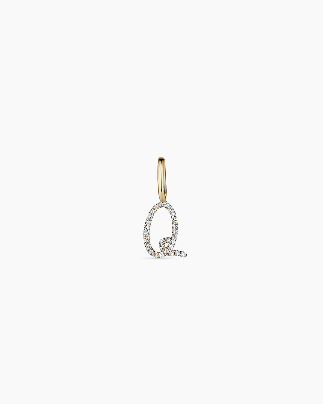 14K Diamond Script Alphabet Charm