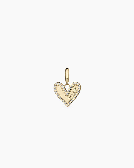 14K Diamond Adore Love Charm