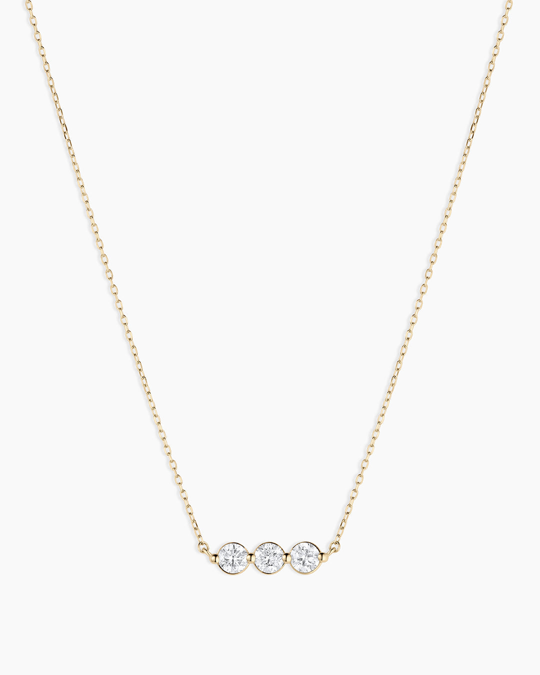 14K Lab Grown Diamond Halo Row Necklace