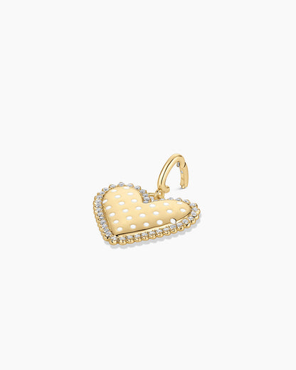 Vintage Heart Dot Parker Charm