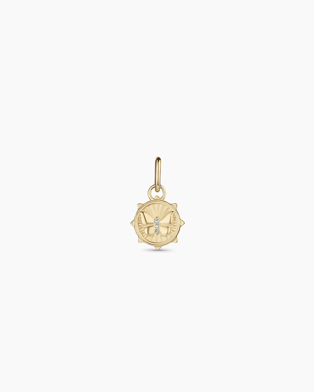 14K Diamond Butterfly Charm