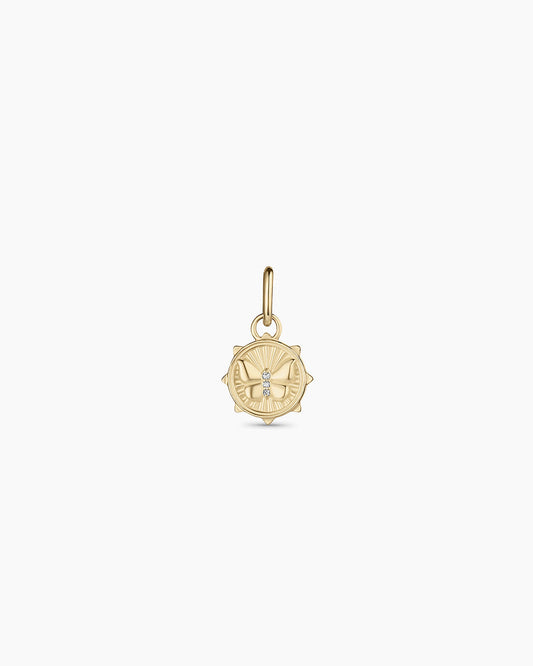 14K Diamond Butterfly Charm
