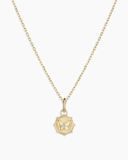 14K Diamond Butterfly Charm Necklace