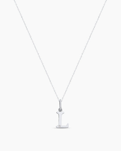 14K Diamond Vintage Alphabet Charm Necklace