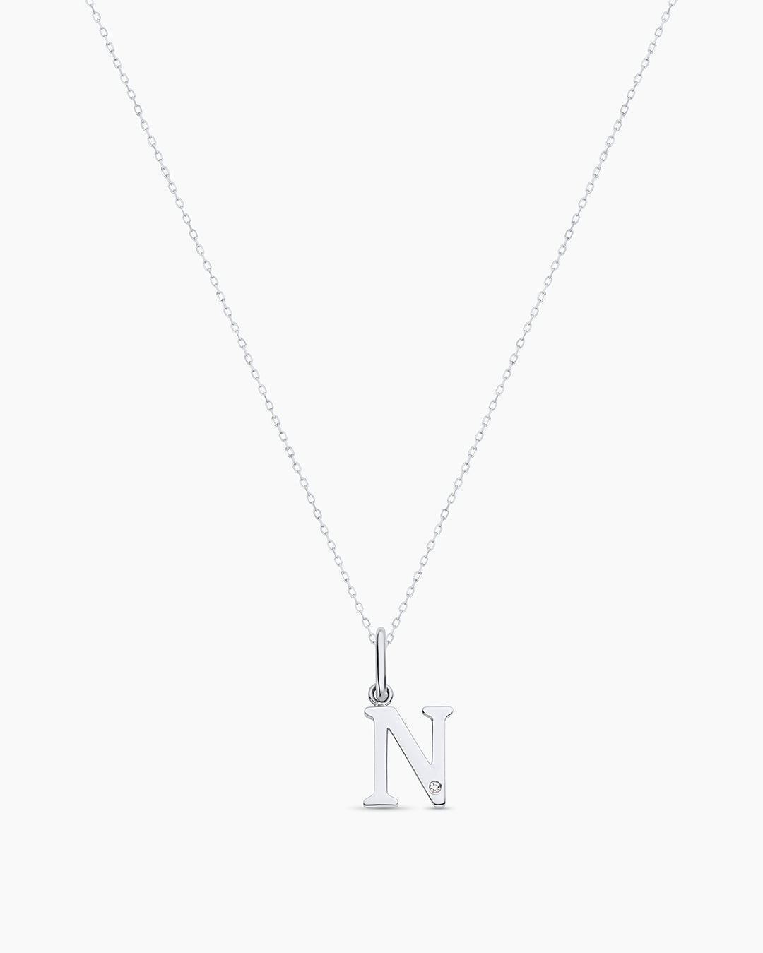 14K Diamond Vintage Alphabet Charm Necklace