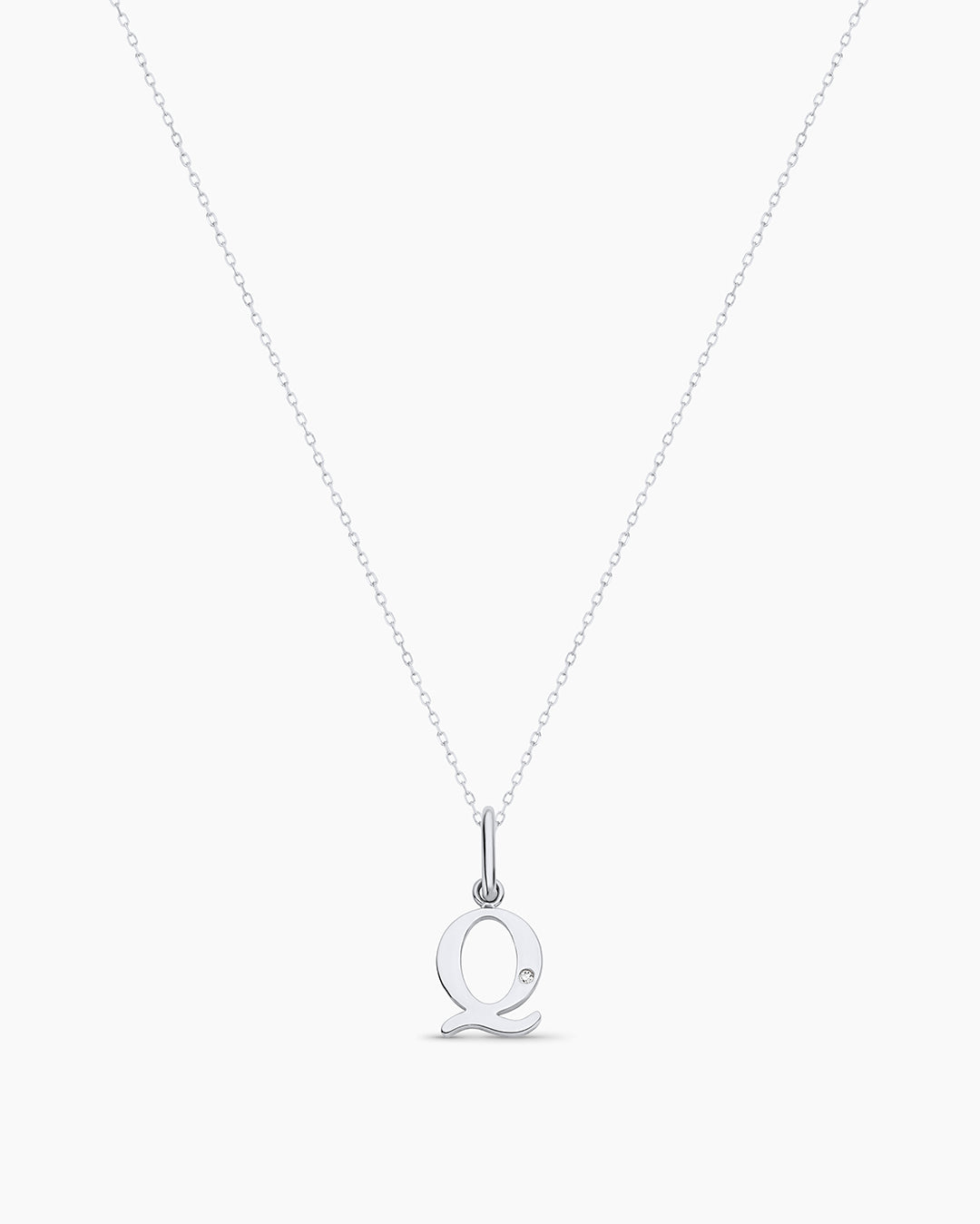 14K Diamond Vintage Alphabet Charm Necklace