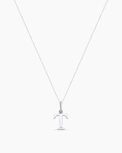 14K Diamond Vintage Alphabet Charm Necklace