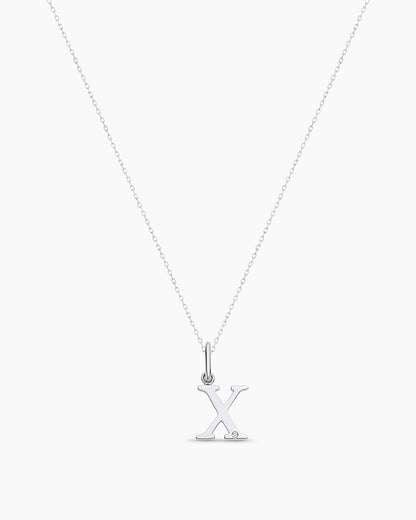 14K Diamond Vintage Alphabet Charm Necklace