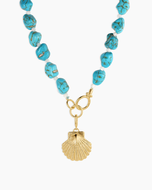 Gold Scallop Shell Charm Necklace